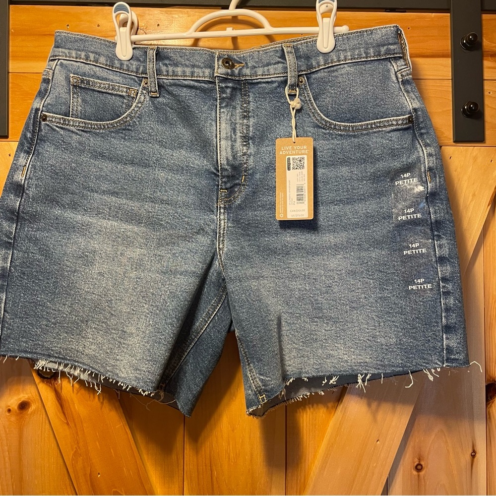 Classic High-Rise Denim Cutoff Shorts - Light Blue, NWT- size 14P